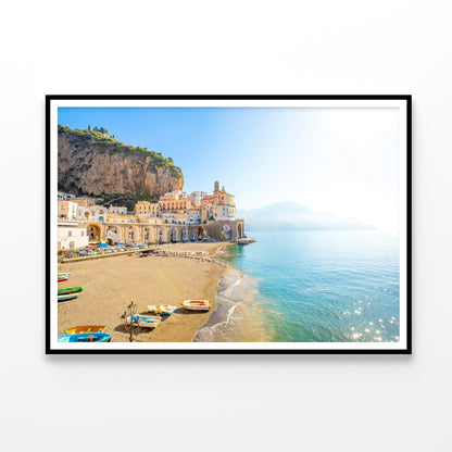 Raft In the Beach of Amalfi Coast Home Decor Premium Quality Poster Print Choose Your Sizes