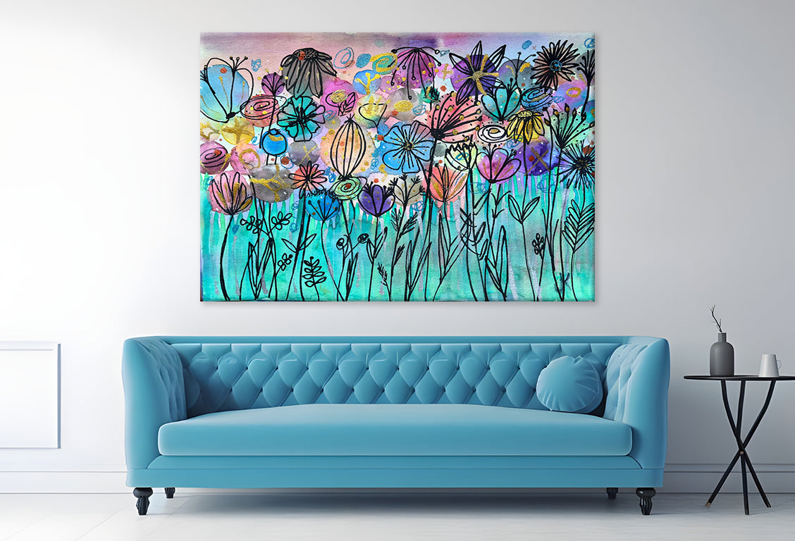 Wildflower Blooms Watercolor Art Wall Art Decor 100% Australian Made