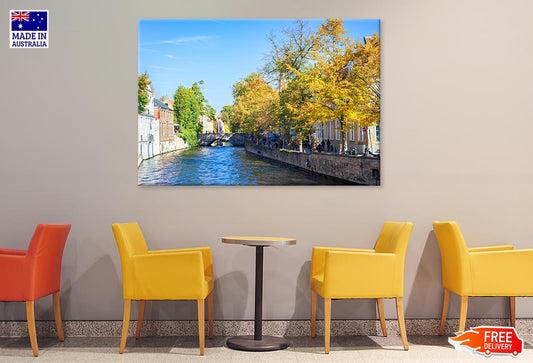 Water Of Canal In Town Of Bruges Print 100% Australian Made