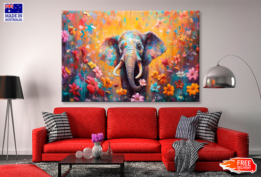 Elephant In Flower Blossom Paint Limited Edition High Quality Print