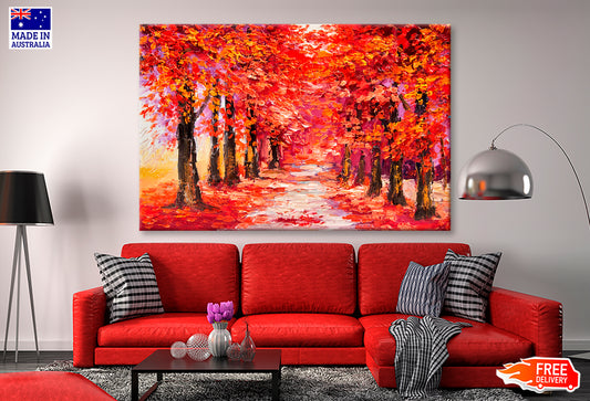 Colorful Autumn Trees, Impressionism Art Oil Painting Wall Art Limited Edition High Quality Print