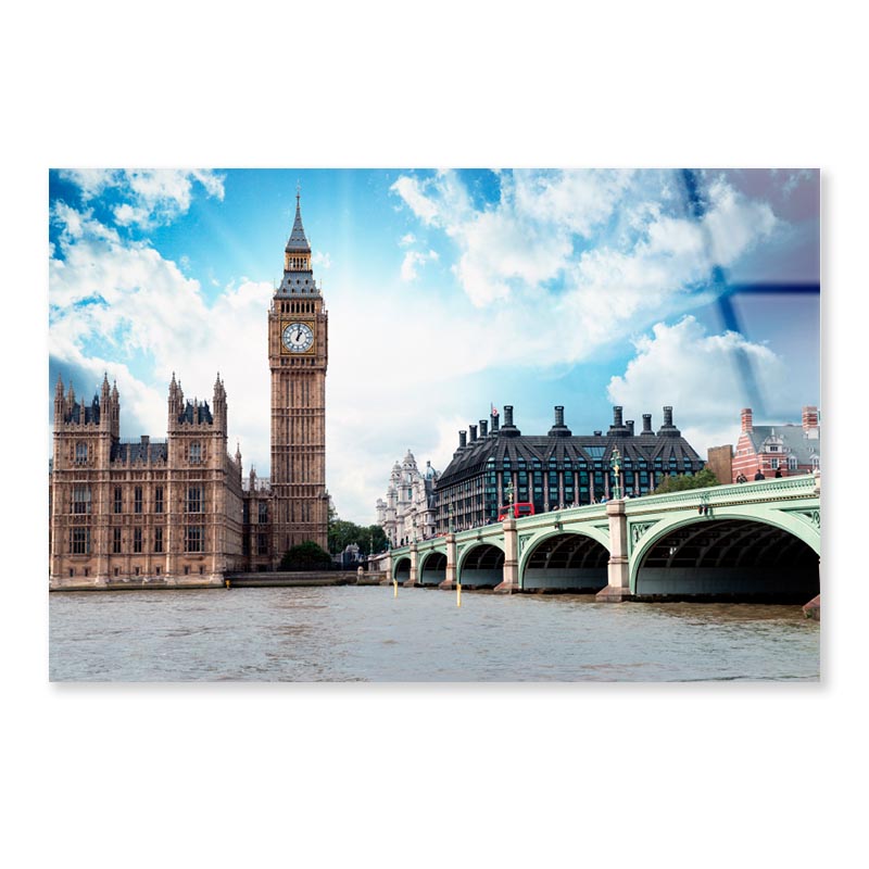 Big Ben, The Houses of Parliament and Westminster Bridge in London Acrylic Glass Print Tempered Glass Wall Art 100% Made in Australia Ready to Hang