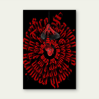 Red & Black Dark Gothic Typography 40x60cm Metal Print Ready to Hang
