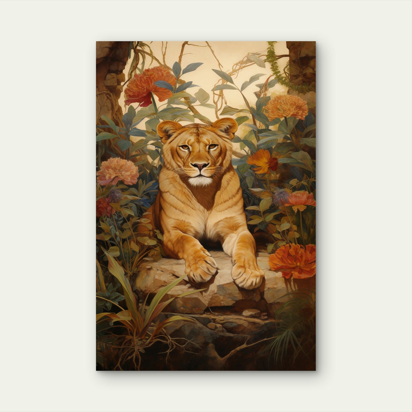 Lion Digital Art Style 40x60cm Metal Print Ready to Hang