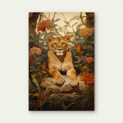 Lion Digital Art Style 40x60cm Metal Print Ready to Hang