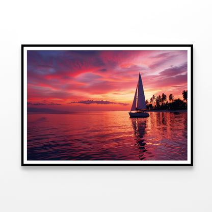 Sailboat on the Water & Sunrise Home Decor Premium Quality Poster Print Choose Your Sizes