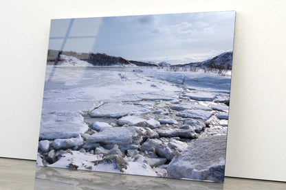 Winter Snow-Covered Trees and a Cloudy Sky Acrylic Glass Print Tempered Glass Wall Art 100% Made in Australia Ready to Hang