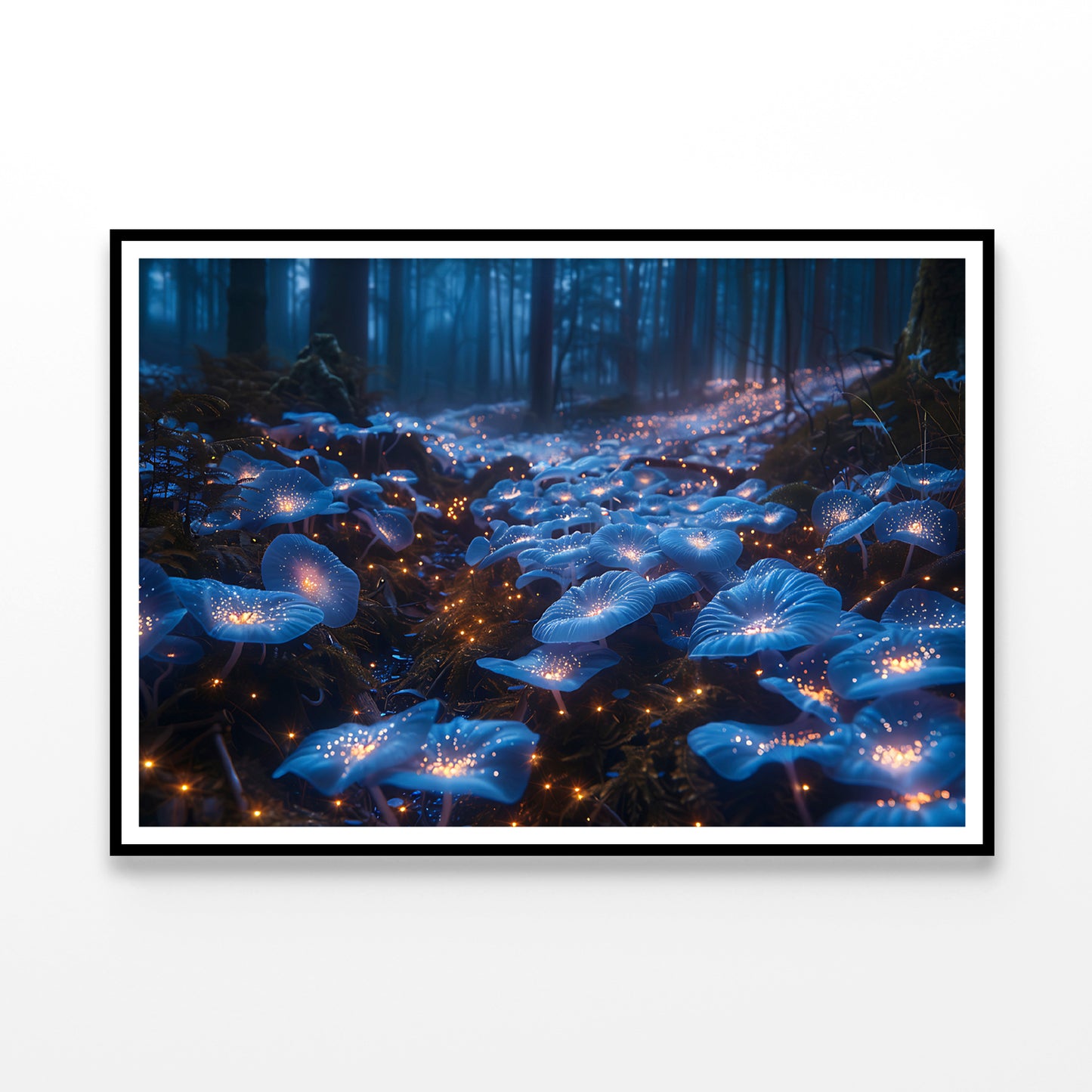 A Magical Forest Scene Filled With Glowing Mushrooms and Flowers Home Decor Premium Quality Poster Print Choose Your Sizes