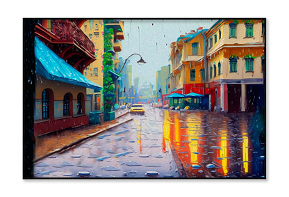 Rainy Street City Abstract Design Wall Art Limited Edition High Quality Print