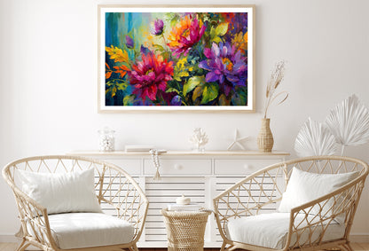 Oil Painting of Beautiful Flowers and Leaves Home Decor Premium Quality Poster Print Choose Your Sizes