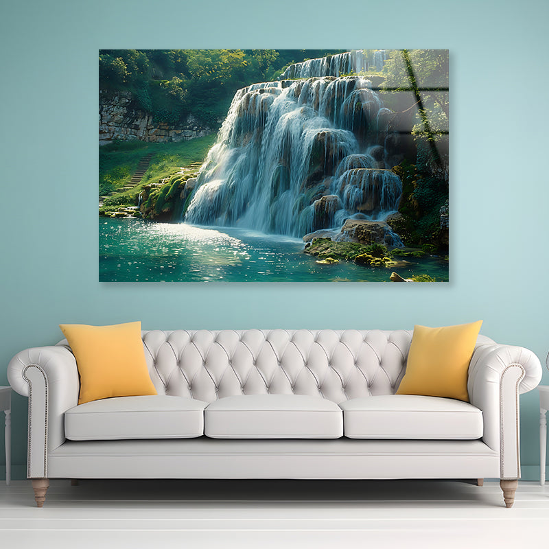 Waterfall in Plitvice National Park View Acrylic Glass Print Tempered Glass Wall Art 100% Made in Australia Ready to Hang