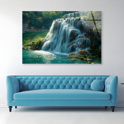 Waterfall in Plitvice National Park View Acrylic Glass Print Tempered Glass Wall Art 100% Made in Australia Ready to Hang