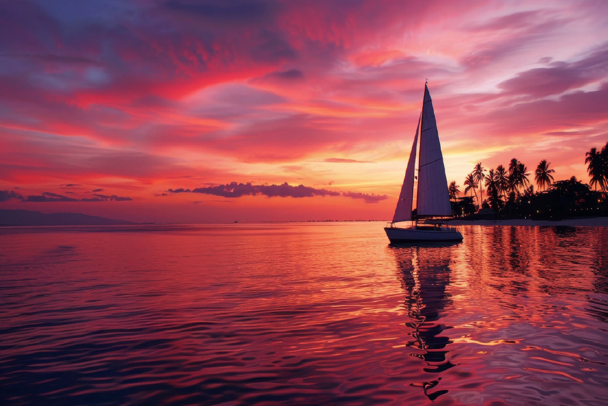 Sailboat on the Water & Sunrise Home Decor Premium Quality Poster Print Choose Your Sizes