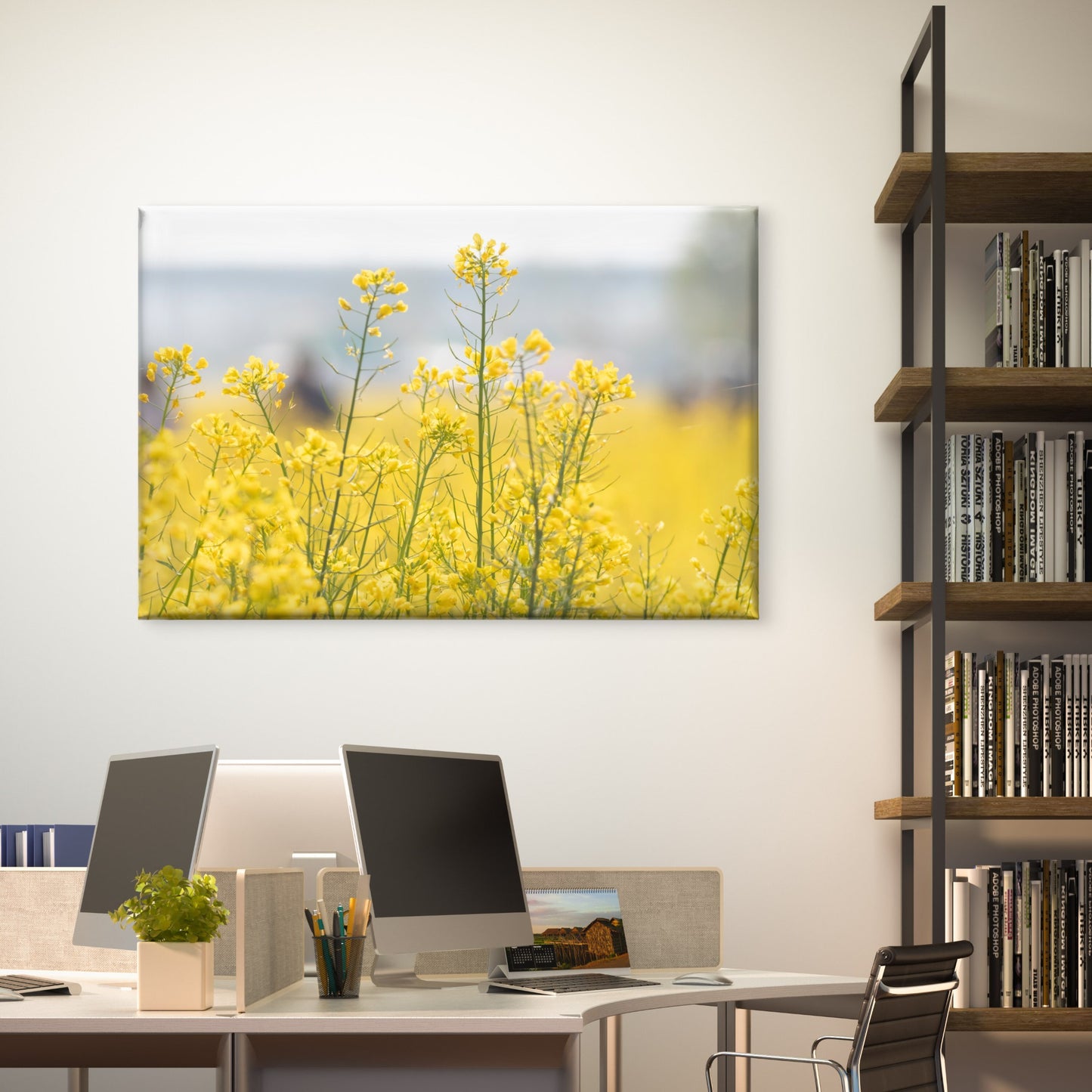Yellow Rapeseed Flower Wall Art Decor 100% Australian Made