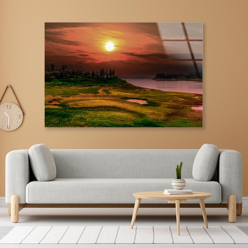 Magnificent Reservoir in Dry Season Acrylic Glass Print Tempered Glass Wall Art 100% Made in Australia Ready to Hang