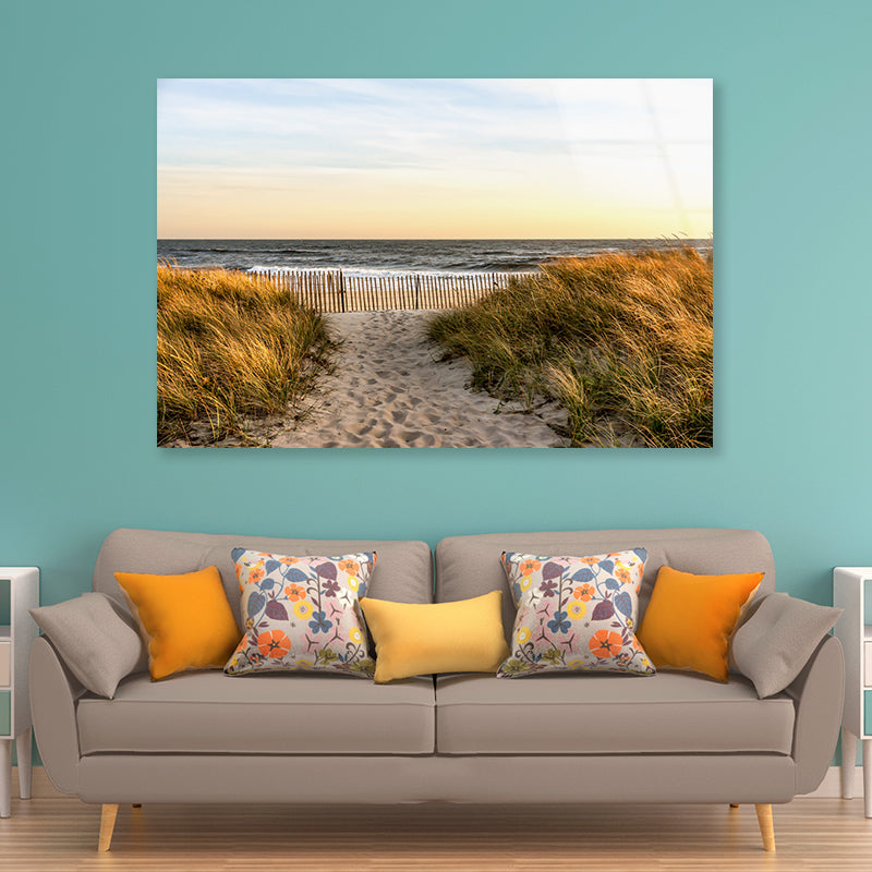 Shore of Hampton Beach New York Acrylic Glass Print Tempered Glass Wall Art 100% Made in Australia Ready to Hang