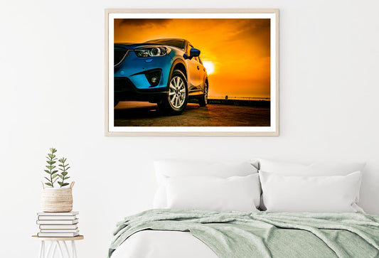 Blue Mazda SUV Parked on A Lake Home Decor Premium Quality Poster Print Choose Your Sizes