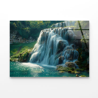 Waterfall in Plitvice National Park View Acrylic Glass Print Tempered Glass Wall Art 100% Made in Australia Ready to Hang