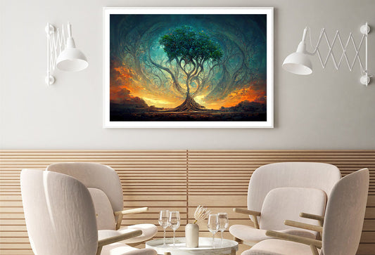 Life of Tree with Colorful Sky Home Decor Premium Quality Poster Print Choose Your Sizes