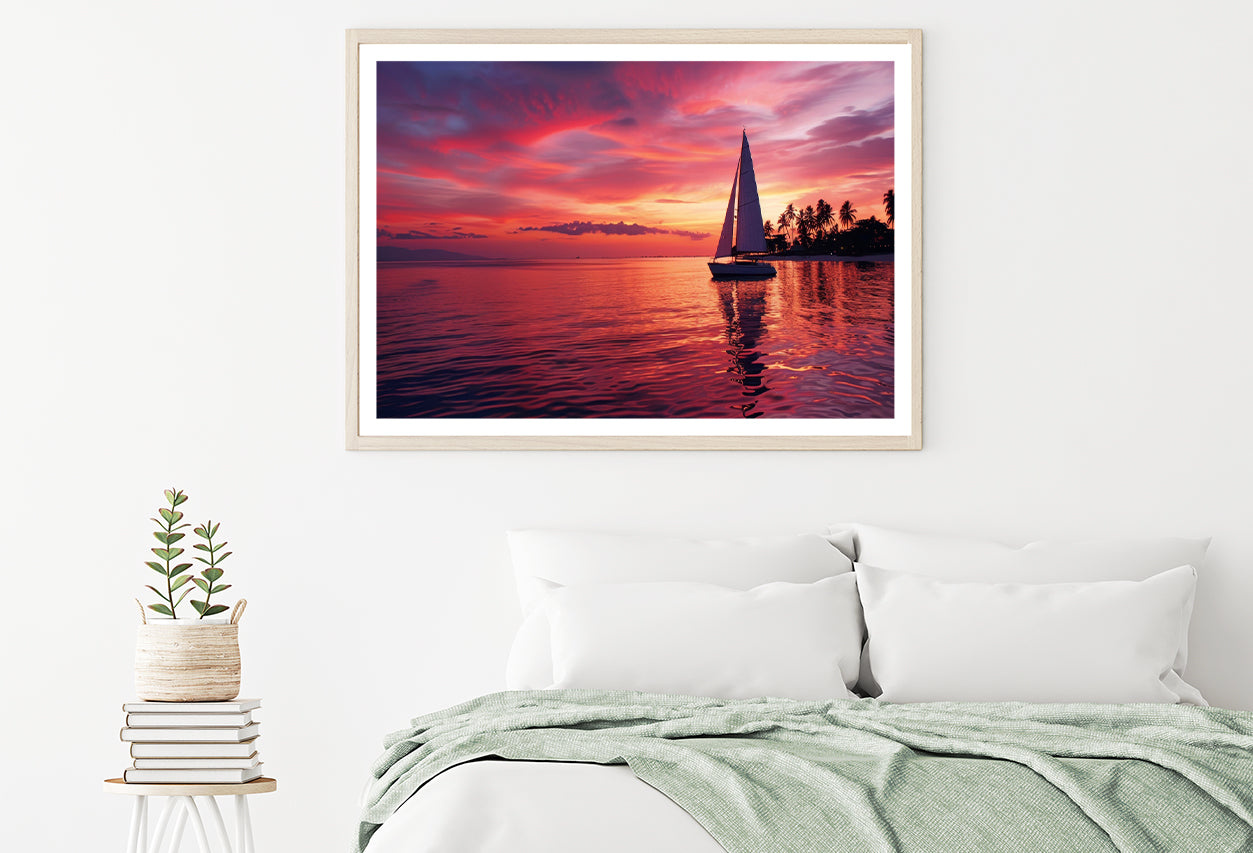 Sailboat on the Water & Sunrise Home Decor Premium Quality Poster Print Choose Your Sizes