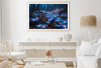 A Magical Forest Scene Filled With Glowing Mushrooms and Flowers Home Decor Premium Quality Poster Print Choose Your Sizes