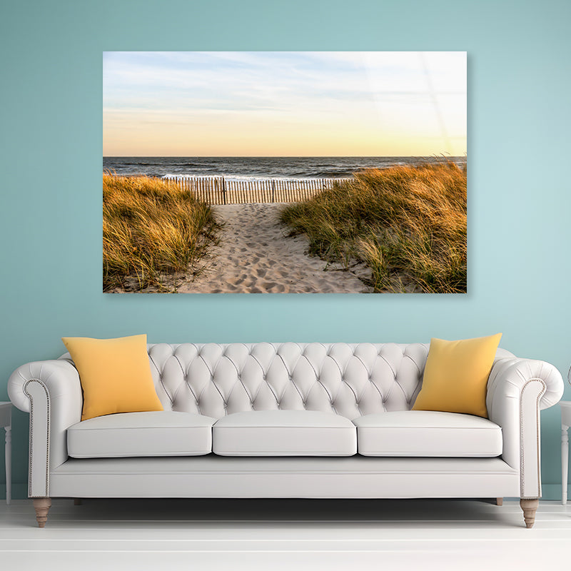 Shore of Hampton Beach New York Acrylic Glass Print Tempered Glass Wall Art 100% Made in Australia Ready to Hang