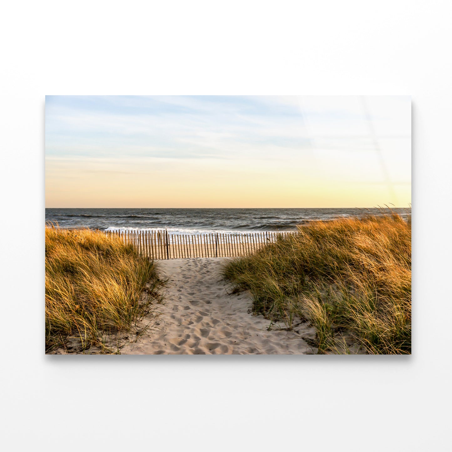 Shore of Hampton Beach New York Acrylic Glass Print Tempered Glass Wall Art 100% Made in Australia Ready to Hang