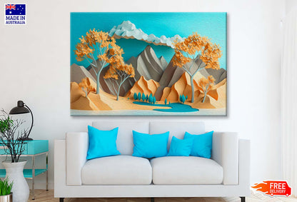 Turquoise Mountains in Light Wall Art Limited Edition High Quality Print