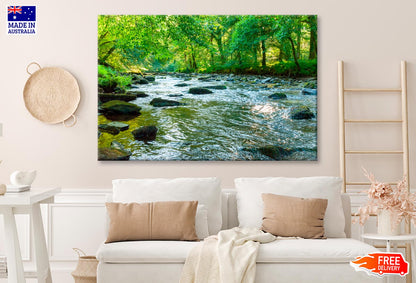 Along The River Barle in Tarr Steps Woodland Wall Art Decor 100% Australian Made