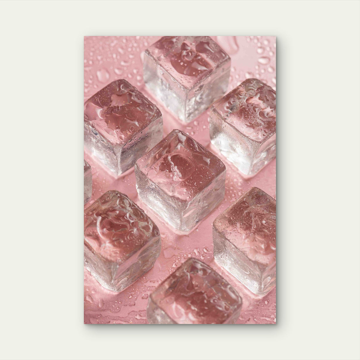 Pink Ice Cubes 60x90cm Metal Print Ready to Hang
