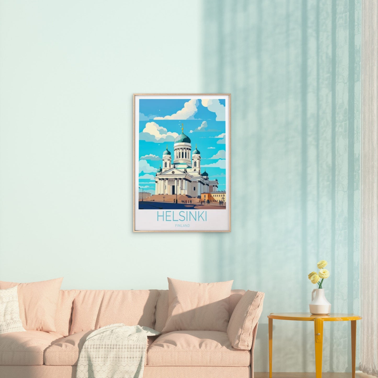 Helsinki Finland, Helsinki Cathedral Travel Poster Print Wall Art