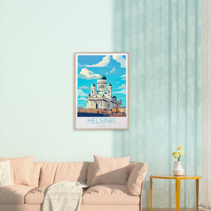 Helsinki Finland, Helsinki Cathedral Travel Poster Print Wall Art