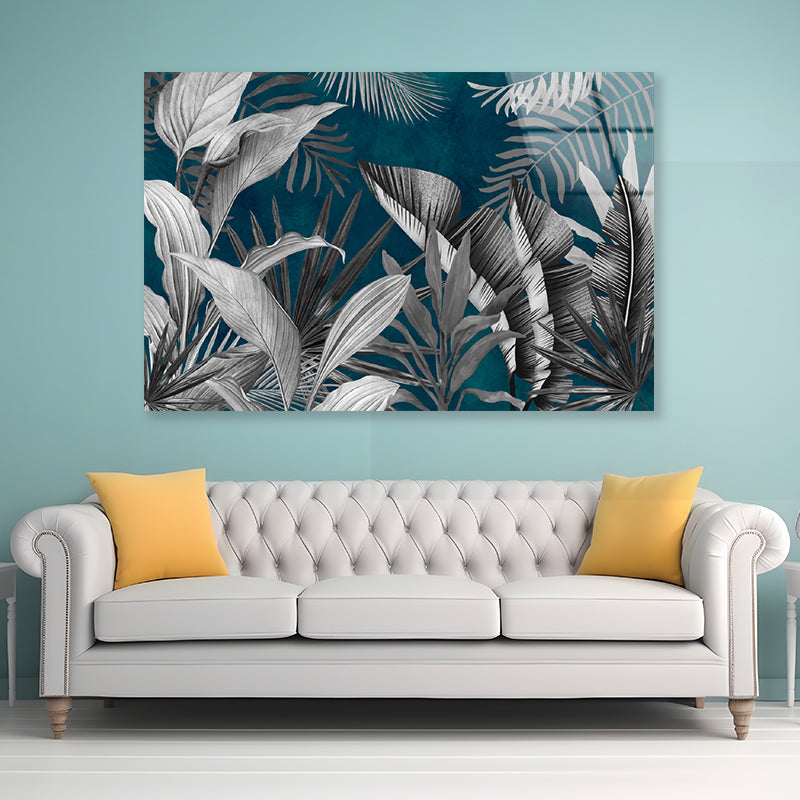 Tropical Leaves Style Acrylic Glass Print Tempered Glass Wall Art 100% Made in Australia Ready to Hang