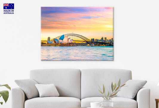 Sydney Downtown Skyline Twilight View Wall Art Decor 100% Australian Made