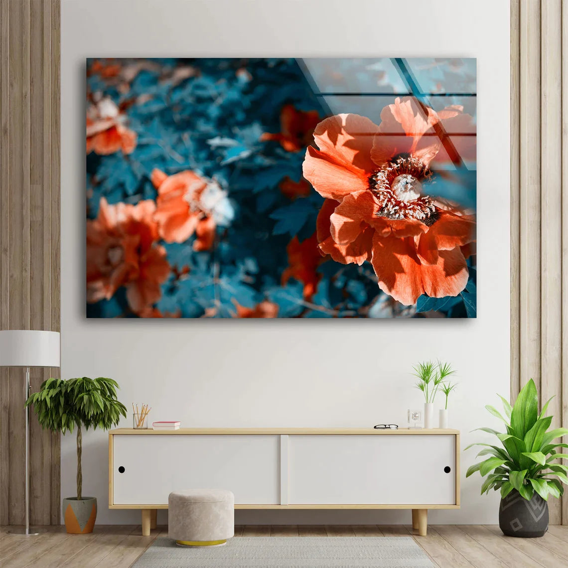 Red Flower Closeup View UV Direct Aluminum Print Australian Made Quality