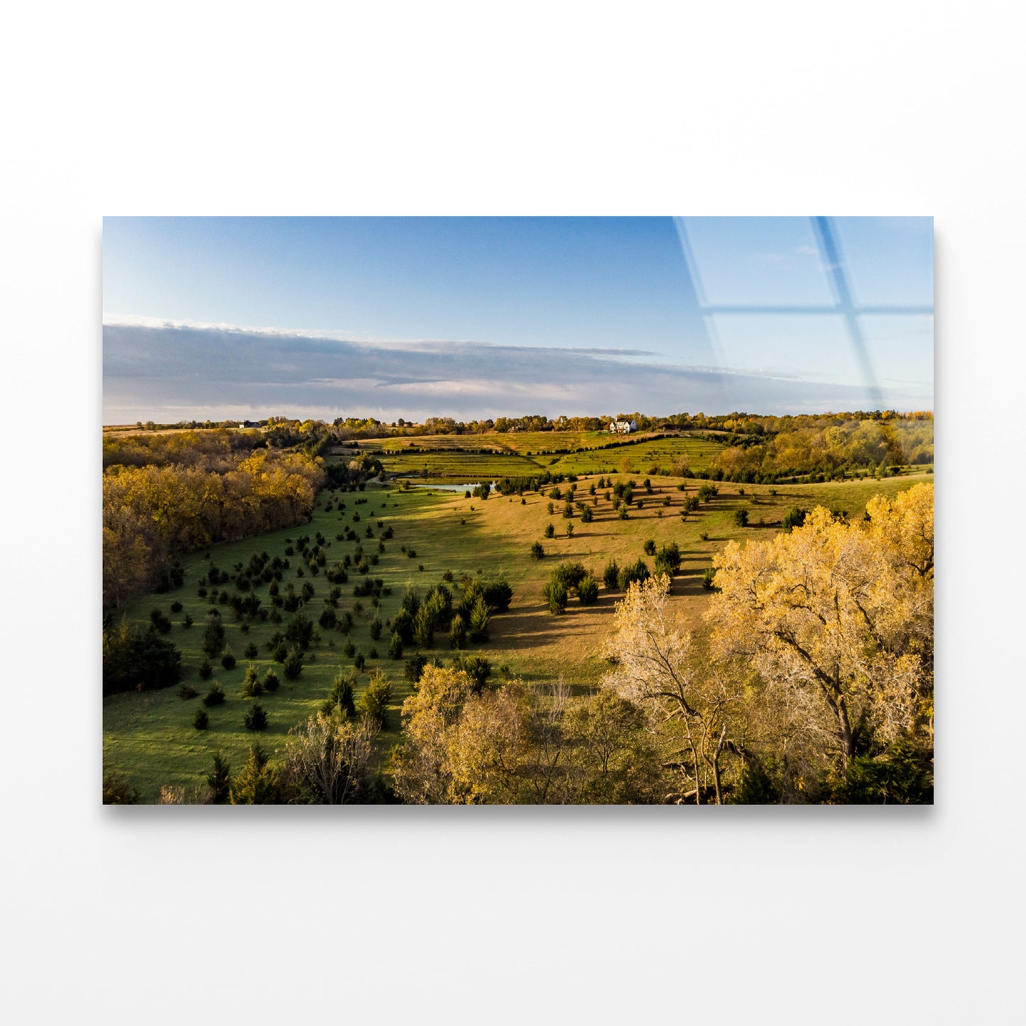 View of Sunrise over a Rural Countryside Acrylic Glass Print Tempered Glass Wall Art 100% Made in Australia Ready to Hang