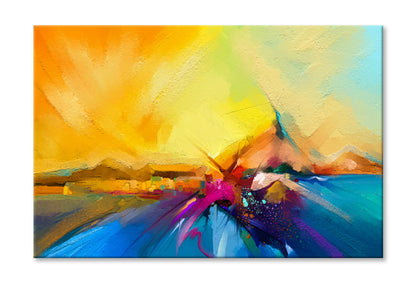 Colorful Oil Painting Limited Edition High Quality Print Stretched Canvas None