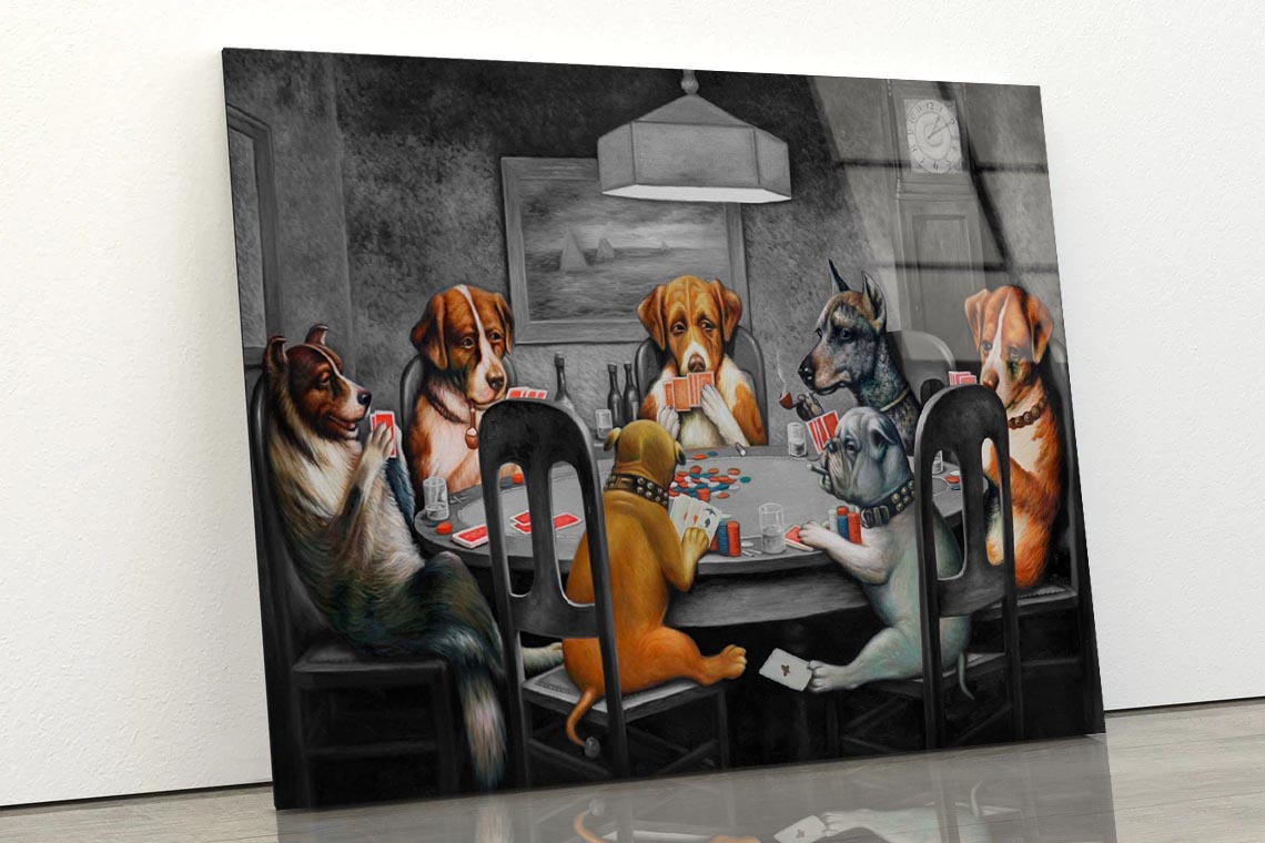 Dogs Playing Cards Acrylic Glass Print Tempered Glass Wall Art 100% Made in Australia Ready to Hang