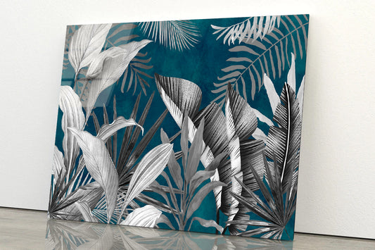 Tropical Leaves Style Acrylic Glass Print Tempered Glass Wall Art 100% Made in Australia Ready to Hang