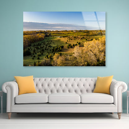 View of Sunrise over a Rural Countryside Acrylic Glass Print Tempered Glass Wall Art 100% Made in Australia Ready to Hang