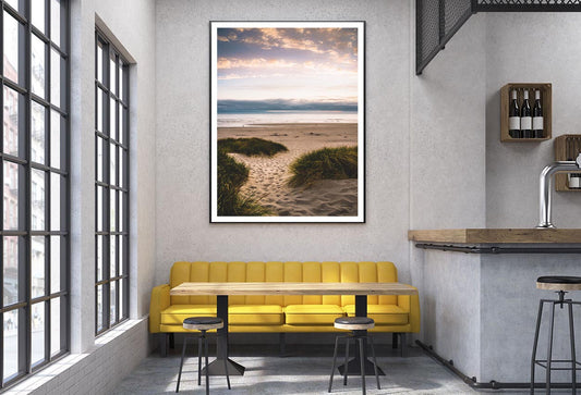 Sandy Trail Leads to The Beach Under Sunset on The Oregon Coas Home Decor Premium Quality Poster Print Choose Your Sizes