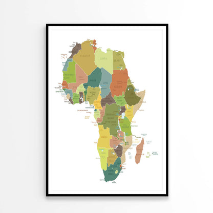 Africa Highly Detailed Map Home Decor Premium Quality Poster Print Choose Your Sizes