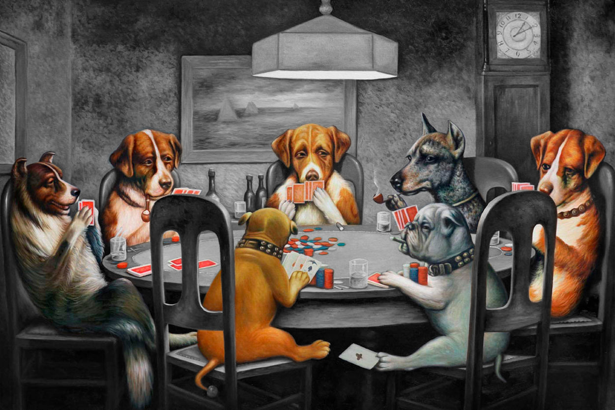 Dogs Playing Cards Decor Premium Quality Poster Print Choose Your Sizes