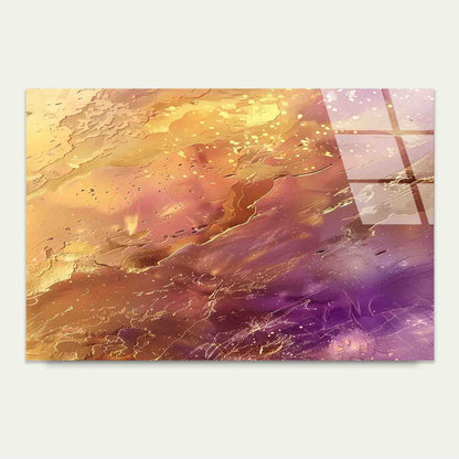 Opulent Purple Gilded Tempered Glass Printing Wall Art Australian Made Quality