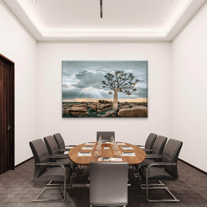 Quiver Tree at Striking Sunset Desert Keetmanshoop Namibia Wall Art Decor 100% Australian Made