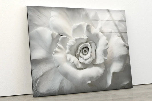 White Flower Marble UV Direct Aluminum Print Australian Made Quality