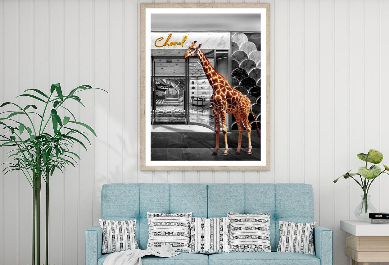 Store With Giraffe Design Home Decor Premium Quality Poster Print Choose Your Sizes