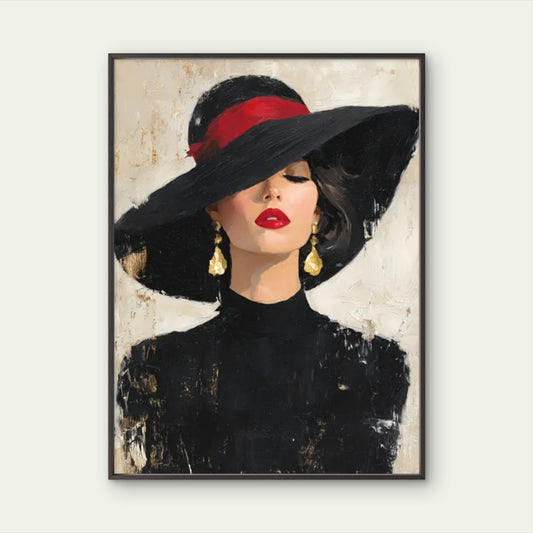 Vintage Woman with Red Lips Art Fashion Home Decor Premium Quality Poster Print Choose Your Sizes