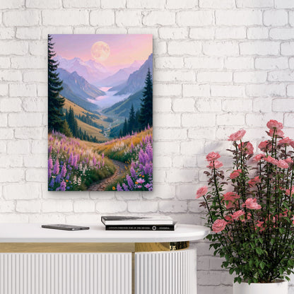 Alpine Swiss Mountain Valley 60x90cm Metal Print Ready to Hang