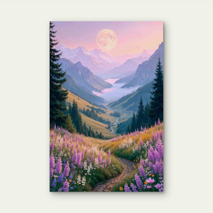 Alpine Swiss Mountain Valley 40x60cm Metal Print Ready to Hang
